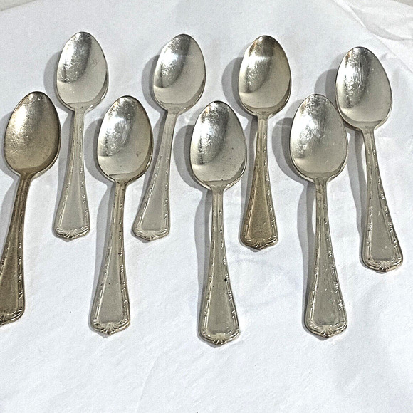 Vintage Silverplate teaspoons matching set of 8 International Silver MN & Co - Picture 2 of 8